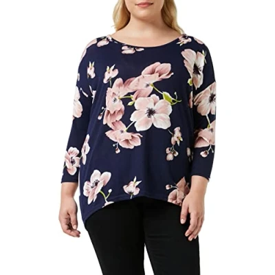 Imagen de Only Printed 3/4 Sleeved Top Suéter, Multicolor (Night Sky/Aop/Flower Print), XS Mujer