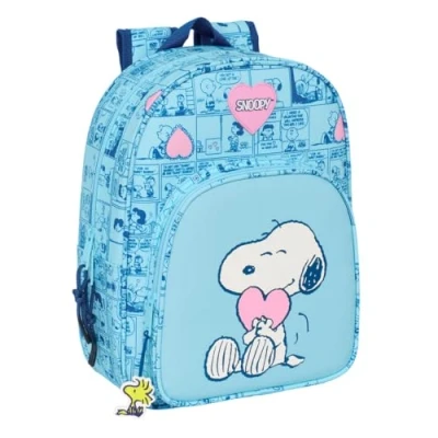 Imagen de SNOOPY LOVE Mochila Escolar Infantil Animada, Niño, Infantil, Adaptable a Carro, Ideal para Niños en Edad Escolar, Cómoda y Versátil, Calidad Resistencia, 26x11x34 cm