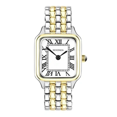 Imagen de Sekonda Classic Monica Maxi Reloj de cuarzo para mujer 30 mm en color blanco con pantalla analógica y correa aleación, Dos tonos, clásico&quot; o &quot;lujoso&quot;
