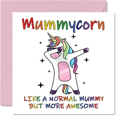 Imagen de tarjetas de cumpleaños para mamá Mummycorn tarjeta hija hijo, feliz mamá, unicornio, 145 mm x mm, felicitación