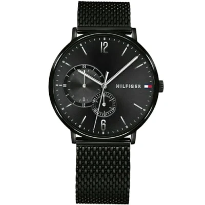 Imagen de Tommy Hilfiger Reloj Analógico de Cuarzo multifunción para hombre con correa malla acero inoxidable Negro 1791507