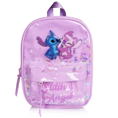 Imagen de Disney Mochila Stitch Niña Mochilas de y Angel Regalos Lilo para Niñas Bolso con Purpurina Bolsa