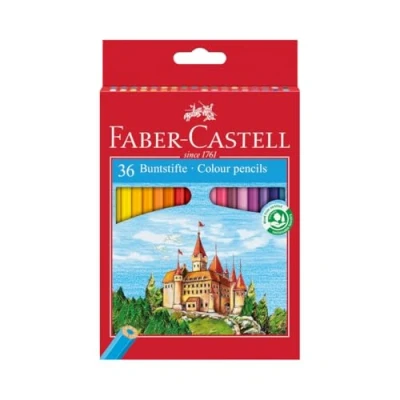 Imagen de Faber Castell 120136 Estuche cartón con 36 lápices hexagonales multicolor, escolares de colores