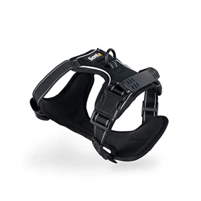 Imagen de lionto Arnés para Perros Acolchado Anti tirones Reflectante de Seguridad Ajustable, Talla M, Negro