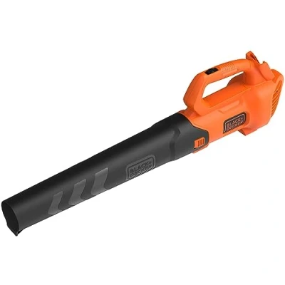 Imagen de BLACK+DECKER Soplador de Hojas con batería 18 V, Alta Velocidad soplado 145 km/h, Volumen Aire 577 m3/h, rascador Integrado para terrazas, sin + Cargador, BCBL200B