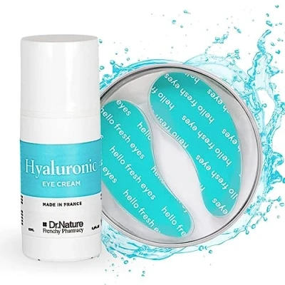 Imagen de Parches Ojos Antiojeras Ácido Hialuronico Crema Contorno de Antiarrugas + 2 para Bolsas y Ojeras Reutilizables con Cafeina Eye Patches