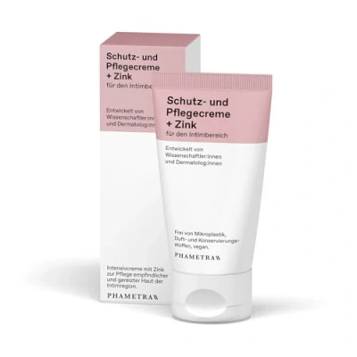 Imagen de Phametra + zinc crema protectora y de cuidado para la zona íntima externa intensiva con pieles íntimas sensibles e irritadas sin perfume vegana microplásticos 50ml