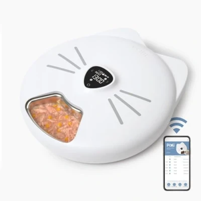 Imagen de Comedero Inteligente 6 Raciones con Bandeja de Acero Inoxidable para Gatos Catit PIXI