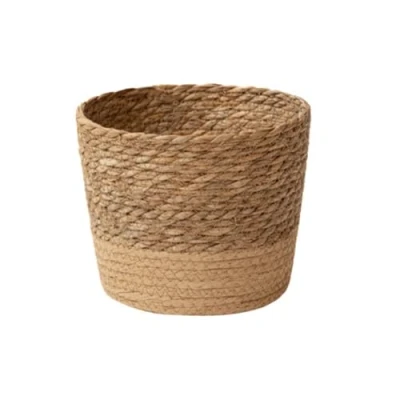 Imagen de Netoches Maceta de Flores Tejida Paja, Cesta Mimbre, Almacenamiento Ratán, Macetero Hecha una Mano S