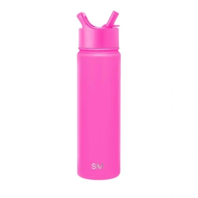Imagen de Simple Modern Botella Agua Acero Inoxidable con Pajita Térmica Aislada para Deportes Gimnasio Summit 650ml Raspberry Vibes