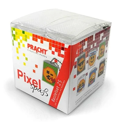 Imagen de Pracht Creatives Hobby Pixel Divertido Set de 25 para crear 6 medallones, llavero, niños, niños y niñas, ideal como pequeño regalo, obsequio, cumpleaños infantiles , color/modelo surtido