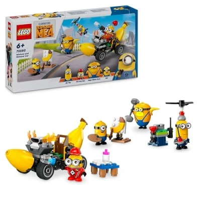 Imagen de Lego GRU 4: Mi Villano Favorito Minions y Coche Banana de Juguete Construcción con 4 Figuras Inc. Dave Mel, Regalo para Niños Niñas 6 Años o Más Fans la Película 75580