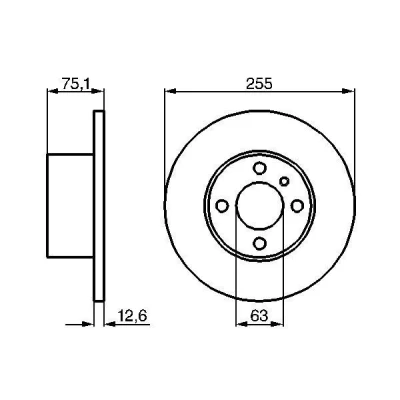 Imagen de BOSCH 0 986 478 032 Disco de freno 255 12,7 4 100 macizo aceitado BMW: 3 Berlina