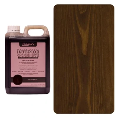 Imagen de Littlefair&#039;s Tinte para Madera 5ltr Acabado Premium, Fácil de Usar y Limpiar Basado en Agua, Seguro Ecológico Disponible Muchos Colores Color: Roble Francés