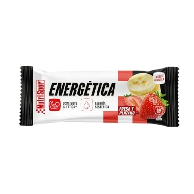 Imagen de Nutrisport Barritas Energéticas 49g Sabor Fresa y Plátano Alto en Proteínas Carbohidratos Sin Aceite de Palma Sini Gluten Caja 24 unidades
