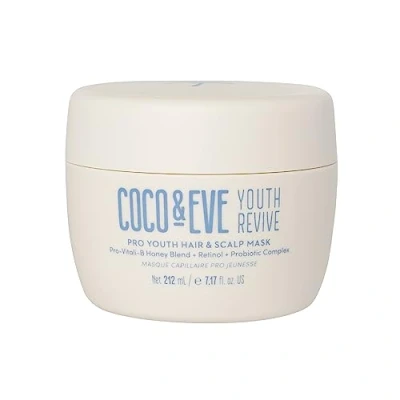 Imagen de Mascarilla para el cabello y cuero cabelludo Coco &amp; Eve Pro Youth. Antiedad, fortalece, da brillo volumen. Regula la caspa. Con miel retinol un joven e hidratado. (212ml)