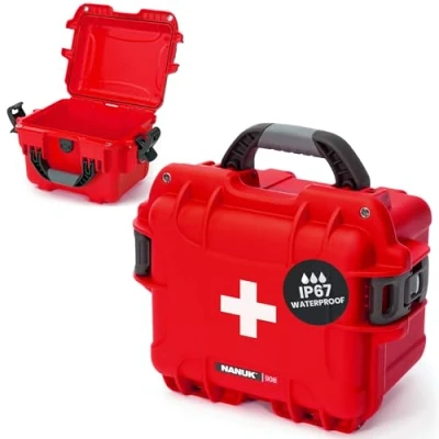 Imagen de Nanuk 908 Equipo de supervivencia impermeable para primeros auxilios, resistente al polvo y a los impactos, vacío, rojo (908 FSA9)