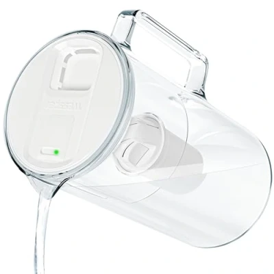 Imagen de Wessper Jarra de Cristal con Filtro 3,3 l Contador Cambio Filtro, Cartuchos SIN BPA, Agua Carbón Activado, Bianco