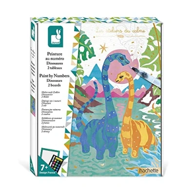 Imagen de Janod Estuche Pintura por Números Dinosaurios Para Hacer 2 Cuadros Les Ateliers du Calme Actividades Creativas Arte y Manualidades A partir de 7 Años, J07982