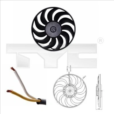 Imagen de TYC 802 0051 ventilador de radiador 400 330 sin bastidor (armazón) AUDI: A4 B7 Berlina, Avant, A6 C5 SEAT: Exeo ST