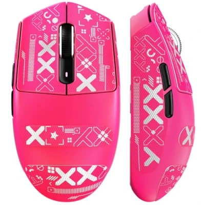 Imagen de MAMBASNAKE x Attack Shark G3 Ratón Gaming Inalámbrico, Ligero 59g, Sensor Óptico PAW3311, 25.000 dpi, Bluetooth/2.4G/USB C, 5 Botones Programables, Grip Antideslizante, 500mAh para PC/Mac Rojo Bayas