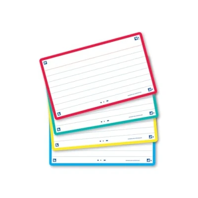 Imagen de Oxford flash 2.0 Lote de 80 tarjetas formato 7, 5 x 12, cm lineados a doble cara Marco colores surtidos Conectores Bristol