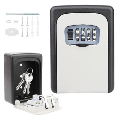 Imagen de Caja de Seguridad para Llaves con código 4 dígitos, Codigo Impermeable, Fuerte Exterior, Guardar Forma Segura Llaves,Llaves Coche,Tarjetas Crédito
