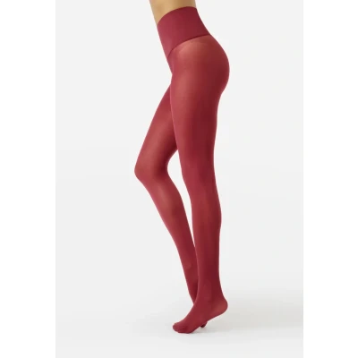 Imagen de Calzitaly Opaque Seamless Medias, Mujer, Talla: Small, Bordeaux