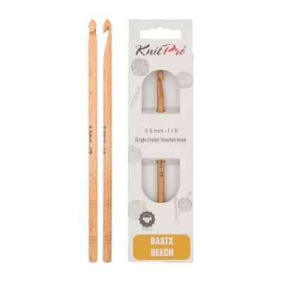 Imagen de Knit Pro KP35701 5.5 mm Basix Single Ended Crochet Hook, Birch Beige