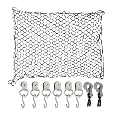 Imagen de Relaxdays Red Perros para Coche, Malla Separadora Mascotas, 100 x cm, Separación Maletero, Ganchos, Universal, Negro