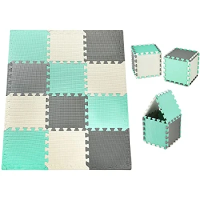 Imagen de Moby System Alfombra de Puzzle para bebés, 120 cm x 90 1,2 cm, Juego inodora, Grande puzle niños y niñas, sin sustancias nocivas, Olor