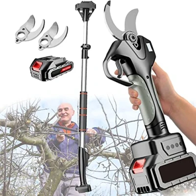 Imagen de XDLYWUZIQ Tijeras De Podar Eléctricas Inalámbricas con Poste Extensión, Diámetro Corte 1 78 Mm, Jardín Profesionales Livianas para Setos, Ramas,1battery