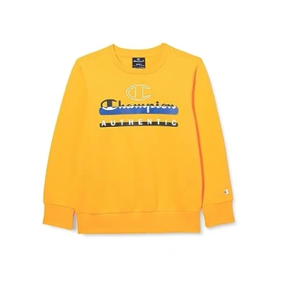 Imagen de Champion Legacy Graphic Shop B Ultralight Powerblend Fleece Crewneck Sudadera, Amarillo, 7 8 años para Niños