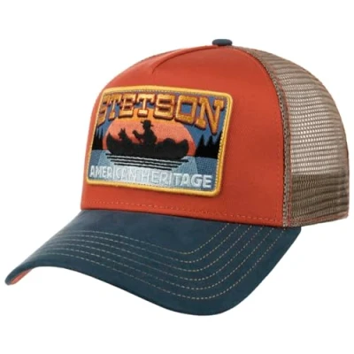 Imagen de Stetson Gorra Trucker Canoe Small Niño Camionero de béisbol Malla Snapback, con Visera, Visera Verano/Invierno Talla única Azul Rojo