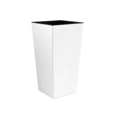 Imagen de Maceta alta 19 L Prosperplast Urbi Square de plástico CON depósito en color Blanco, 45 (alto) x 24 (ancho) (profundo) cms