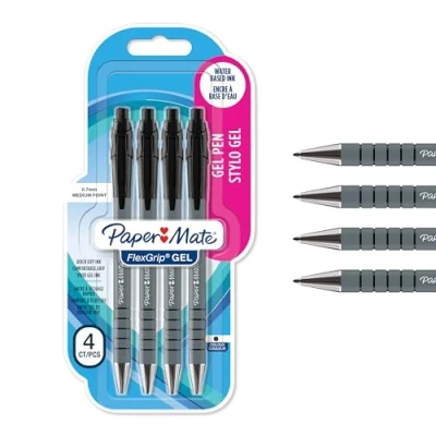 Imagen de Paper Mate FlexGrip Bolígrafos de gel 0,7 mm Tinta negra 4 unidades