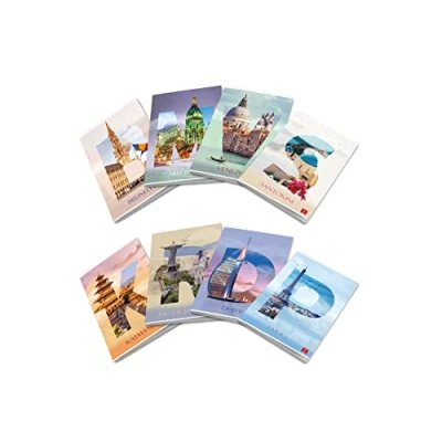 Imagen de Pigna DREAM CITIES, Maxi cuadernos A4 rayado 10, cuadros de 1 cm, paquete 10 unidades