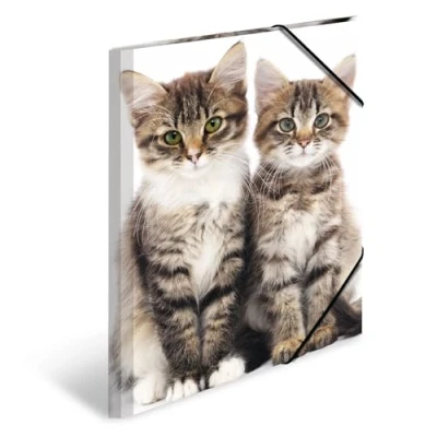 Imagen de HERMA 7143 carpeta de dibujo Animales con motivo Gatos, A3, plástico resistente, impresión interior, 1 palmo