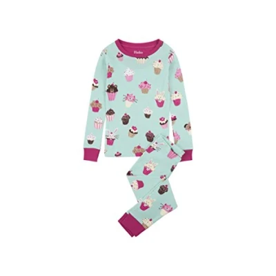 Imagen de Hatley Organic Cotton Long Sleeve Printed Pyjama Sets Conjuntos de Pijama, (Cute Cupcakes), (Talla del Fabricante: 8) para Niñas