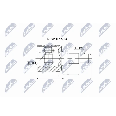 Imagen de NTY NPW HY 513 Junta Homocinética lado de engranaje HYUNDAI: Terracan
