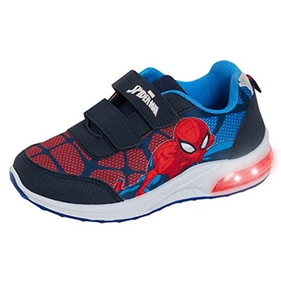 Imagen de Marvel Spiderman Zapatillas deportivas para niños, con luces intermitentes, color azul marino, Navy, 33 EU