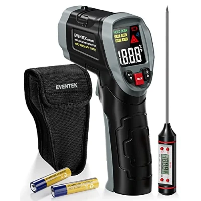 Imagen de Eventek Termómetro Infrarrojo, [3 in 1] 58 F 1112 ( 50 C 600 C) Pistola de Temperatura Láser Digital con Emisividad Ajustable para Cocina/Reparar/Pizza/Carne/Bolsa