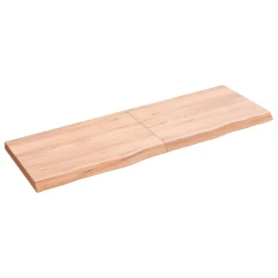 Imagen de vidaXL Tablero de Mesa, Superficie Escritorio, Repuesto Estantería Comedor, Madera Maciza Roble Tratada Marrón Claro