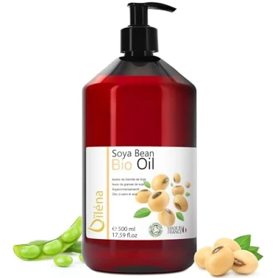 Imagen de Aceite de Soja BIO Hidratante Corporal Masaje Profesional, Anticelulitico, Reafirmante Antiedad Facial Vitamina E, Desmaquillante, Bronceador 500 ml