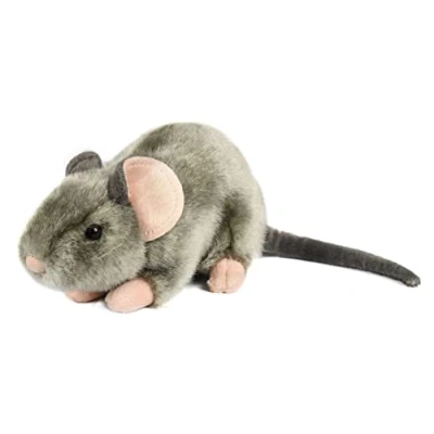 Imagen de Uni Toys Ratón Gris, Tumbado 17 cm (Longitud) Roedor de Peluche