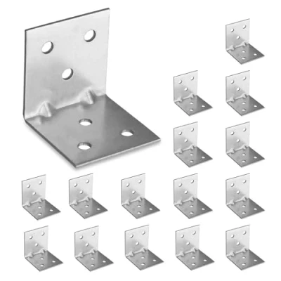 Imagen de OMIDEAS 15 x Conectores en ángulo (40 40 40) Escuadra ancha Soportes de Reforzados esquina hoja acero galvanizado