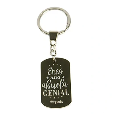 Imagen de Regalo Personalizable para Abuelas: Llavero Grabado &#039;Eres una Abuela Genial&#039; Personalizado con el Texto Que tú Quieras