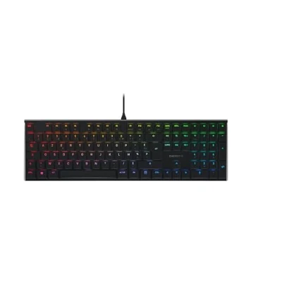 Imagen de CHERRY MX 10.0N RGB, Teclado Gaming Mecánico Plano, Distribución de Francés (AZERTY), con Cable, Switches Originales LOW PROFILE RGB SPEED, Negro