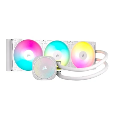Imagen de CORSAIR Nautilus 360 RS ARGB Refrigeración Líquida de CPU 360mm AIO Conexión Directa a la Placa Base Intel LGA 1851/1700, AMD AM5/AM4 3X RS120 Ventiladores Incluidos Blanco