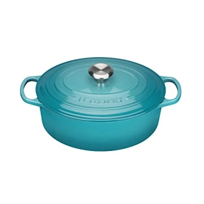 Imagen de Le Creuset Evolution Cacerola ovales, Hierro Fundido, Azul Caribe, 27 cm